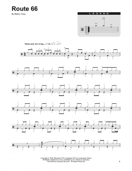 page one of Route 66 (Drums Transcription)