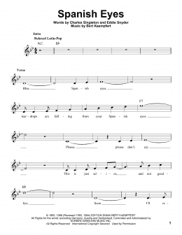 page one of Spanish Eyes (Pro Vocal)