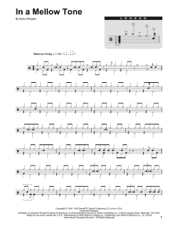 page one of In A Mellow Tone (Drums Transcription)