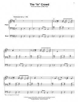 page one of The "In" Crowd (Keyboard Transcription)
