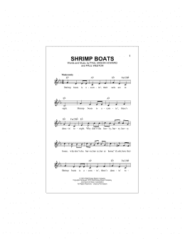 page one of Shrimp Boats (Lead Sheet / Fake Book)