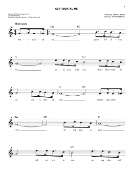 page one of Sentimental Me (Easy Lead Sheet / Fake Book)