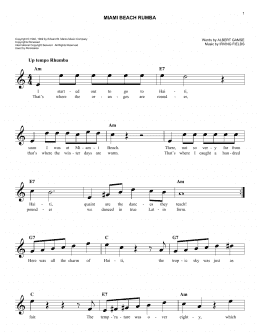 page one of Miami Beach Rumba (Easy Lead Sheet / Fake Book)