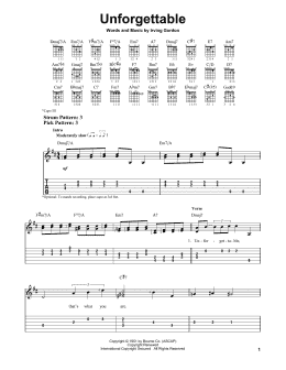 page one of Unforgettable (Easy Guitar Tab)