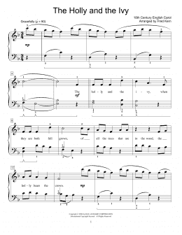 page one of The Holly And The Ivy (arr. Fred Kern) (Educational Piano)