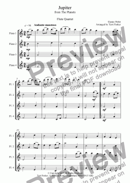 page one of Jupiter - Flute quartet