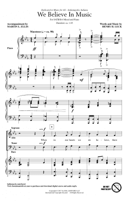 page one of We Believe In Music (Choir)