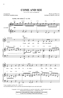 page one of Come And See (SATB Choir)