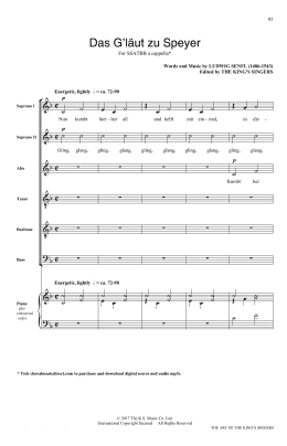 page one of Das G'laut zu Speyer (SATB Choir)