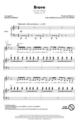 page one of Brave (2-Part Choir)