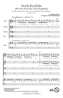page one of Sivela Kwazulu (TTBB Choir)