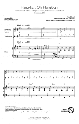 page one of Hanukkah, Oh, Hanukkah (3-Part Mixed Choir)