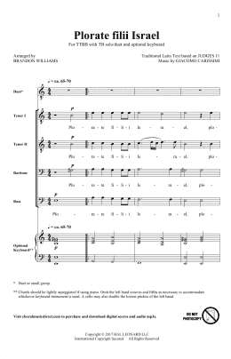 page one of Plorate Filii Israel (TTBB Choir)