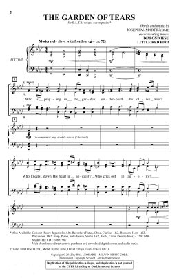 page one of The Garden Of Tears (SATB Choir)
