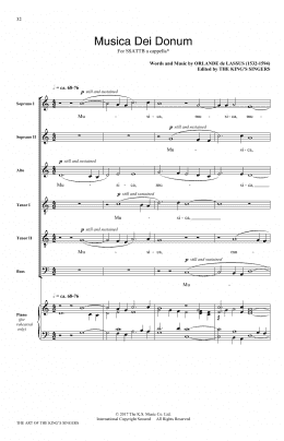 page one of Musica Dei Donum (SATB Choir)