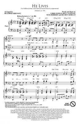 page one of He Lives (SATB Choir)