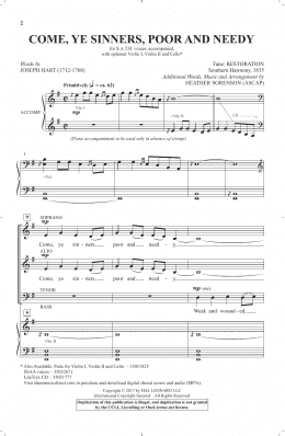 page one of Come, Ye Sinners, Poor And Needy (SATB Choir)