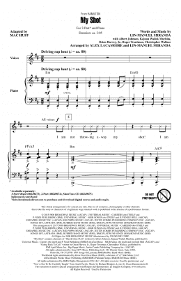 page one of My Shot (from Hamilton) (arr. Mac Huff) (2-Part Choir)