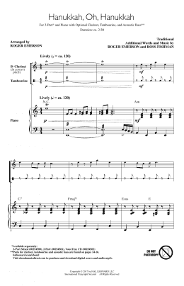 page one of Hanukkah, Oh, Hanukkah (2-Part Choir)