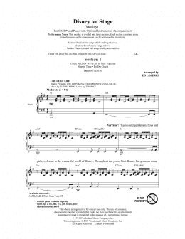 page one of Disney On Stage (Medley) (SATB Choir)