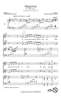 page one of Flying Free! (2-Part Choir)
