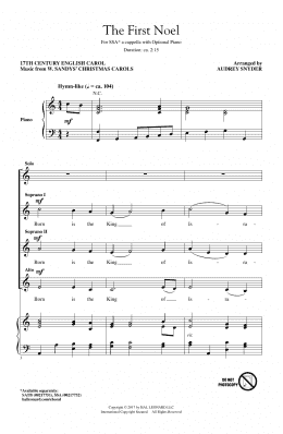 page one of The First Noel (SSA Choir)
