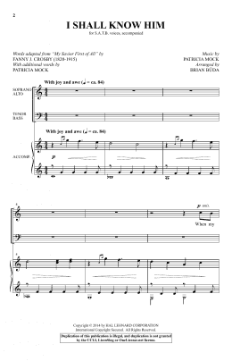 page one of I Shall Know Him (SATB Choir)