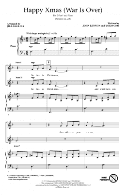 page one of Happy Xmas (War Is Over) (arr. Jill Gallina) (2-Part Choir)