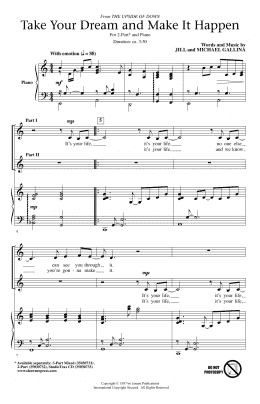 page one of Take Your Dream & Make It Happen (2-Part Choir)