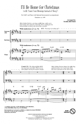 page one of I'll Be Home For Christmas (SAB Choir)