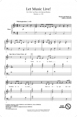 page one of Let Music Live (2-Part Choir)