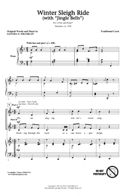 page one of Winter Sleigh Ride (With Jingle Bells) (2-Part Choir)