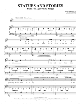 page one of Statues And Stories (from The Light In The Piazza) (Vocal Duet)