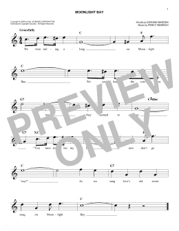 page one of Moonlight Bay (Easy Lead Sheet / Fake Book)