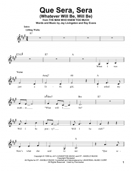 page one of Que Sera, Sera (Whatever Will Be, Will Be) (Pro Vocal)