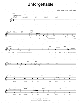 page one of Unforgettable (Pro Vocal)