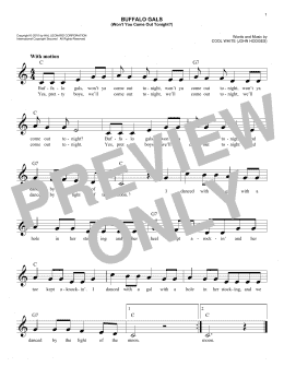 page one of Buffalo Gals (Won't You Come Out Tonight?) (Easy Lead Sheet / Fake Book)