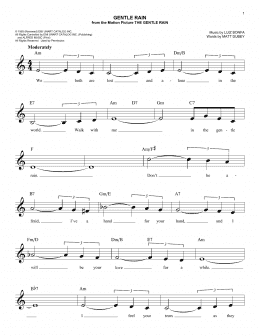 page one of Gentle Rain (Easy Lead Sheet / Fake Book)