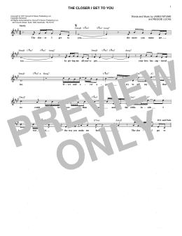 page one of The Closer I Get To You (Lead Sheet / Fake Book)