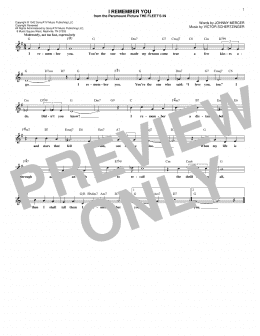 page one of I Remember You (Lead Sheet / Fake Book)