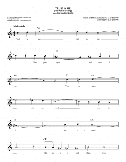 page one of Trust In Me (The Python's Song) (from The Jungle Book) (Easy Lead Sheet / Fake Book)