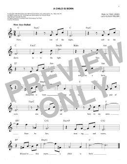 page one of A Child Is Born (Easy Lead Sheet / Fake Book)