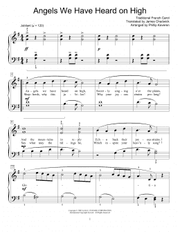 page one of Angels We Have Heard On High (arr. Phillip Keveren) (Educational Piano)