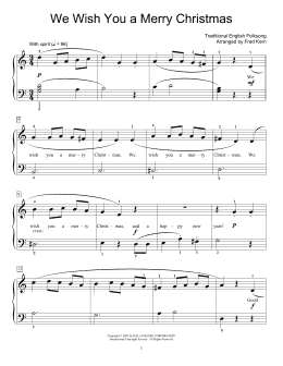 page one of We Wish You A Merry Christmas (Educational Piano)