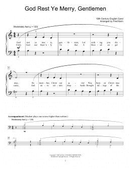 page one of God Rest Ye Merry, Gentlemen (Educational Piano)