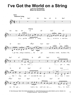 page one of I've Got The World On A String (Pro Vocal)