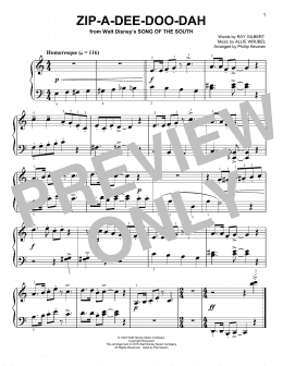 page one of Zip-A-Dee-Doo-Dah (from Song Of The South) [Classical version] (arr. Phillip Keveren) (Easy Piano)