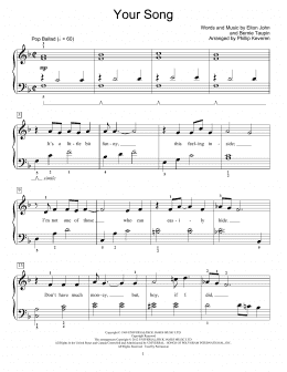 page one of Your Song (Educational Piano)