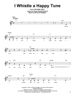 page one of I Whistle A Happy Tune (Pro Vocal)