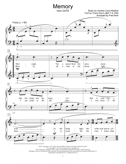 page one of Memory (from Cats) (arr. Fred Kern) (Educational Piano)